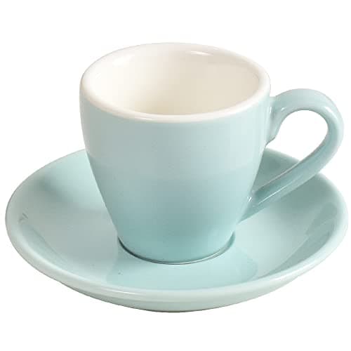 Image of ionEgg Porcelain Espresso Cup with Saucer, Espresso Shot Cup, Demitasse Cup, 80ml/2.7Oz, Blue