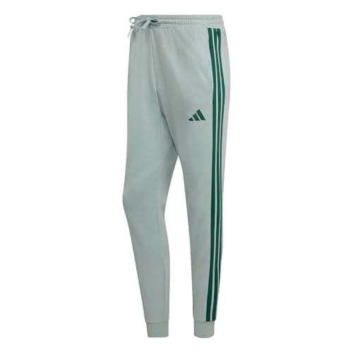 Image of adidas Men's Essential Three Stripes French Terry Pant, Wonder Sage/Collegiate Green, XXL