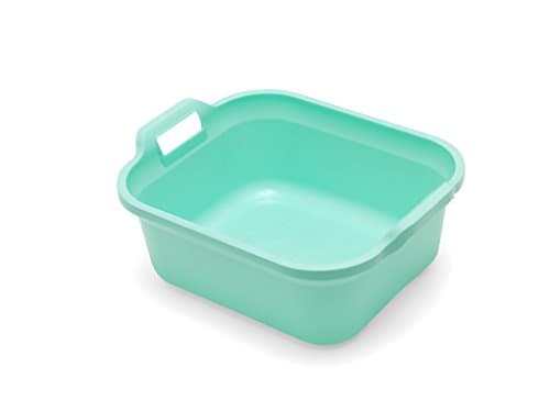 Image of Addis Rectangular Washing Up Bowl with Handles, Blue Haze, 39 x 32 x 14 cm