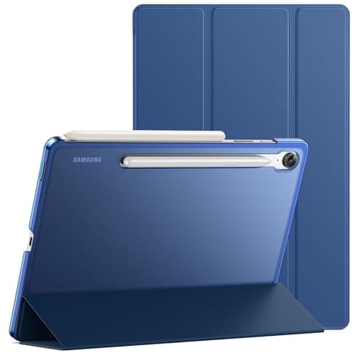 Image of TechDealsUK Smart Case for Samsung Galaxy Tab S8+ (12.4-Inch, 2022), Tab S7 FE (12.4-Inch, 2021), Tab S7+ (12.4-Inch, 2020) – Slim Magnetic Cover with Auto Sleep/Wake (Blue)