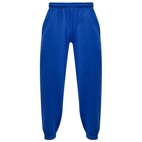 Image of A2Z 4 Kids Girls Boys Plain Jogging Bottoms PE School Jogger Soft Trouser - Fleece Trouser 356 Royal 7-8