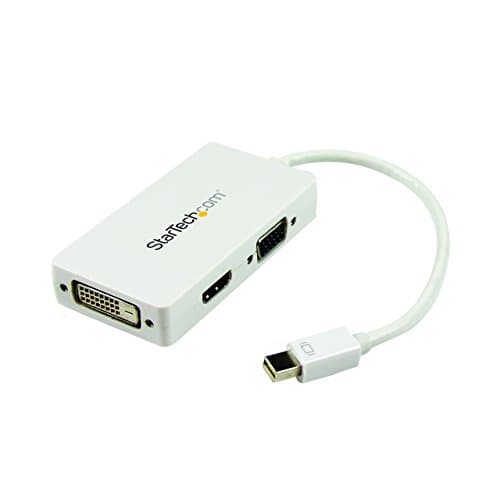 Image of StarTech.com Travel A/V Adapter: 3-in-1 Mini DisplayPort to VGA DVI or HDMI Converter - White (MDP2VGDVHDW)