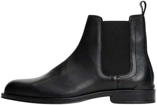 Image of Tommy Hilfiger Men’s Corporate Leather Chelsea Boots, Black (Black), 7