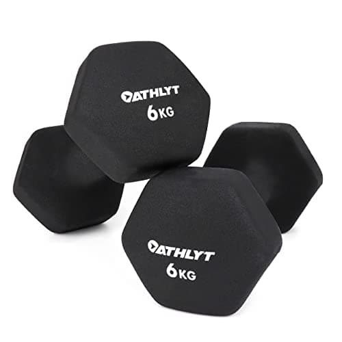 Image of Athlyt Neoprene Dip Dumbbell Set, 2 x 6kg, Black