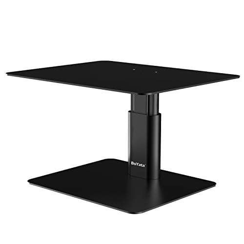 Image of BoYata Monitor Stand Riser, Metallic Adjustable Height Desktop Stand Storage Organizer Compatible with Display, Computer, Laptop, iMac, TV, PC, Printer and All Screen Display