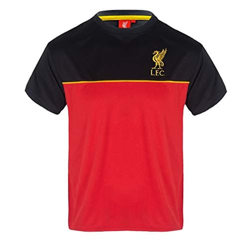 Image of Liverpool FC T-Shirt Boys Poly - Official Gift - Red Black 6-7 Years