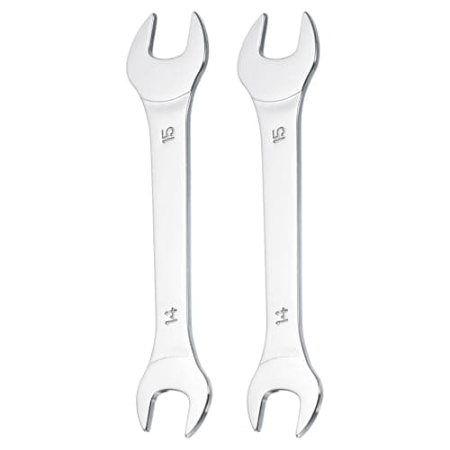 Image of sourcing map 2pcs Super Thin Open End spanners Metric, 14mm x 15mm, Slim Chrome-Vanadium Steel Wrench Tool for Tight Spaces Repair