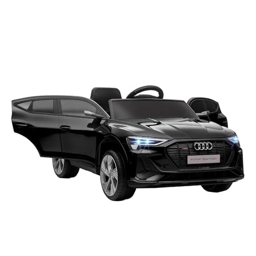 Image of HOMCOM Audi E-tron Licensed 12V Kids Electric Ride on, Electric Car for Kids, with Parental Remote, Music Lights MP3, Suspension Wheels, for 3-5 Years, Black