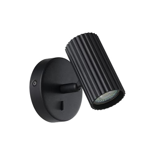 Image of Eglo Bedside wall Light Portillo, Indoor lamp with Adjustable Spotlight, Reading lamp with Switch, Bedroom and Living Room Lighting, Black Metal, GU10