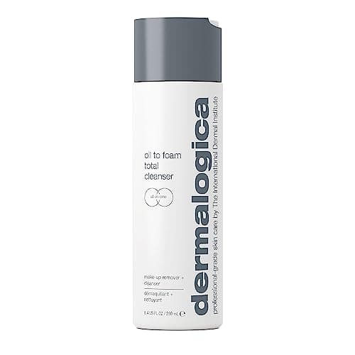 Image of Dermalogica Oil to Foam Total Cleanser - Cleanses & Removes Make-up & Impurities, Golden Gel-oil, Instantly Soft & Smooth Skin, Make-up Remover with Sea Buckthorn Oil, Suits All Skin Types, 250ml