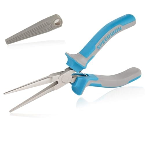 Image of SPEEDWOX 6 Inches Needle Nose Pliers for Jewelry Making Mini Extra Long Nose Thin Needle Nose Pliers Smooth Jaws Plyers with Protective Cover Precision Wire Looping Small Jewelry Making Tools