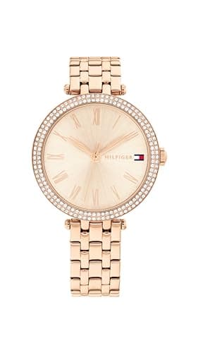 Image of Tommy Hilfiger Three Hand Quartz Movement Watch for Women with Rose Gold Colored Stainless Steel Bracelet - 1782721