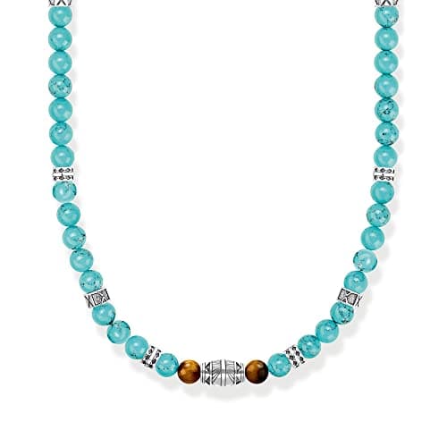 Image of Thomas Sabo Necklace elements turquoise and tiger‘s eye 925 Sterling Silver, Blackened