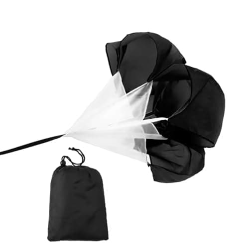Image of Speed Training Resistance Parachute with Storage Bag, Running Sprint Chute, Black