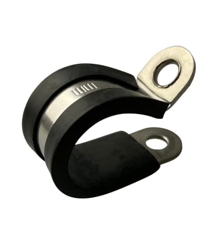 Image of Rubber Lined P Clips Hose Pipe Clamp Stainless Steel - Premium Quality pack of 5 (30mm)
