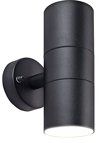 Image of Luceco Exterior Decorative Up and Down Fixed Wall Light, Black, GU10, IP54 Rated (LEXDSSUDBK-01)