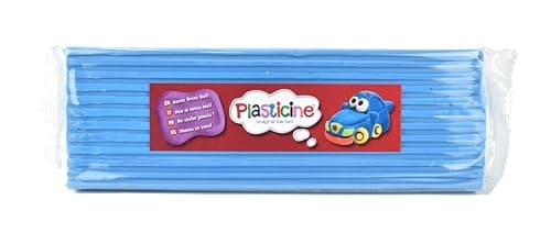 Image of Plasticine One Colour Slab 400g - Fluro Blue, Modelling Clay for Professional Animators and Model Makers, Easy to Shape and Mould, Make Sculptures, Models and Stop-Motion Animations