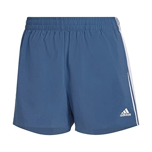 Image of Adidas Women's Designed 2 Move Woven 3-Stripes Sport Shorts, Altered Blue/White (Primeblue), XL