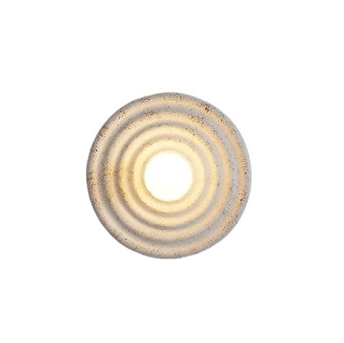 Image of WESLNN Wall Lights, Wabi-sabi Round Circle Wall Lamp Japanese Style Corridor Aisle Living Room Homestay Sconce Retro Bedroom Bedside Decor LED Light(Warm White)