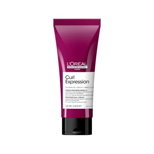 Image of L'Oréal Professionnel Leave-In-Moisturiser, With Heat Protection, For Curly & Coily Hair, With Glycerin, Urea H and Hibiscus Seed Extract, Serie Expert Curl Expression, 200 ml