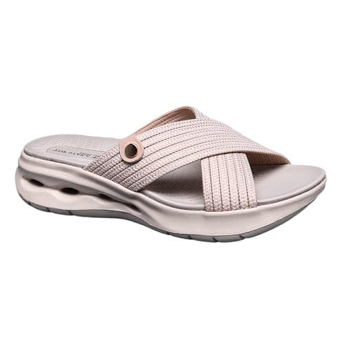 Image of IVACHY Women's Comfort Criss-Cross Slide-On Sandals - Stylish Ease for Every Step- Available UK Size 3 to 7.5 UK