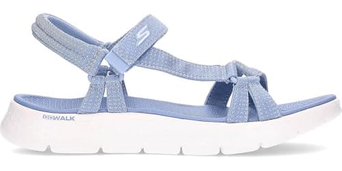 Image of Skechers Women's Go Walk Flex Sandal Sublime Sandals, Blue Textile, 4 UK