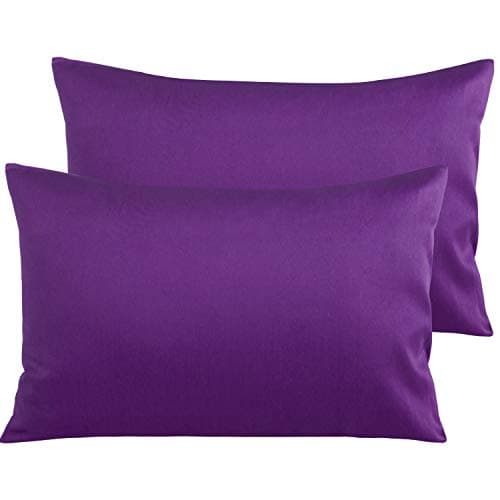 Image of NTBAY 2 Pack 500 Thread Count 100% Egyptian Cotton Pillow Cases, Super Soft Cozy and Breathable Envelope Closure Standard Pillowcases, 50x75 cm, Purple