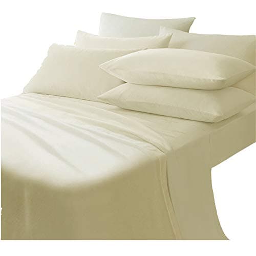 Image of LAWRANCE CAPRINO 100% Soft Brushed Cotton Thermal Flannel Fitted sheet in single double king Best Price Offer QualityFree EXPRESS P&P (CREAM, PILLOW CASE PAIR)
