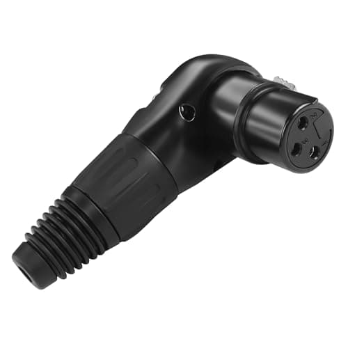 Image of QIANRENON Adjustable 90° Angle XLR Solder Adapter Microphone socket 3Pin XLR Female Right Angle Audio Solder Connector,5 Position Multi Angle Adjustment XLR, for Speaker Cabinet Mixer Amplifier