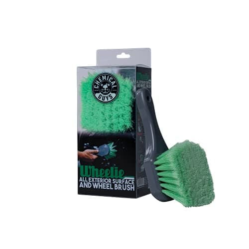 Image of Chemical Guys Wheelie All Exterior Surface and Wheel Brush - Soft Bristles for Safe Cleaning of Wheels, Rims, Tires, and Exterior Surfaces on Cars, Trucks, Motorcycles, RVs, and More - Green