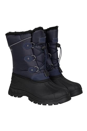 Image of Mountain Warehouse Whistler Kids Snow Boots - Snowproof, Warm, Breathable Childrens Winter Boots, Durable & High Traction Soles - Ideal For Walking & Daily Use Navy Kids Shoe Size 13