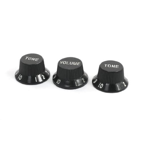 Image of Sourcingmap Black Round Guitar Voice Adjustable Rotary Volume Knobs 0-10dB 3 Pcs