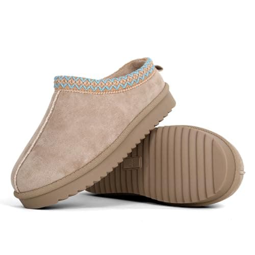 Image of Women's Warm Clog Slippers – Faux Suede House Shoes with Fleece Lining and Non-Slip Sole for Indoor & Outdoor Use (MOCHA, One Size, Adult, Women, 6, Numeric, UK Footwear Size System, Medium)