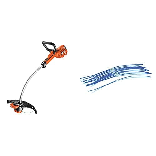 Image of BLACK+DECKER Electric Strimmer Grass Trimmer 700 W 33 cm with Wheel Edge Guide and Adjustable Second Handle GL7033-GB & BLACK+DECKER A6487 Heavy Duty Trimmer Line, 10 x 3 mm GL680/685/690