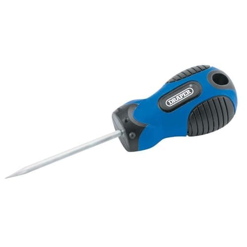 Image of Draper Soft Grip Carpenters Awl | 75mm Length and 3mm Blade Tapering | Carpenters Tools | Scratch Bradawls | 54245