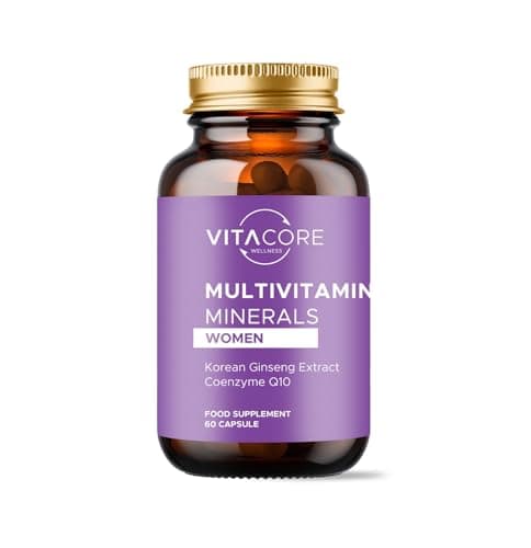Image of Vitacore Wellness Multivitamin for Women – 60 Capsules – High Strength Formula with CoQ10, Korean Ginseng, Vitamin D3 & B Vitamins – Daily Food Supplement for Women – 60 Days Supply