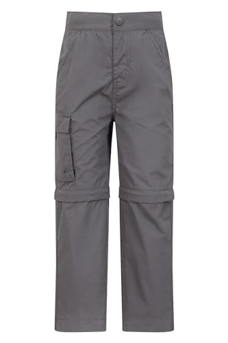 Image of Mountain Warehouse Active Kids Convertible Trousers -Shrink & Fade Resistant, Fast Dry, Zip Off Casual Bottoms, Boys & Girls - Spring Summer, Camping, Travel Dark Grey Teen Size 13 Years