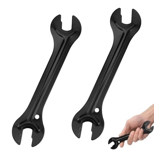 Image of LeeQunQ 2 PCS Bike Spanner, Bicycle Cone Spanner, Hub Pedal Wrench, Bicycle Cone Wrench, for Mtb Mountain Bike Cycling(Black)