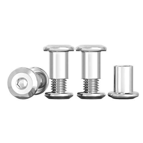Image of Drenky Connecting Screws M5 Sleeve Nuts 304 Stainless Steel Screws Barrel Nuts Kit M5 X 12mm Hexagon Furniture Bolts 10 Sets Flat Hex Bolt for Bed, Door, Table, Chair, Worktop, Cabinet