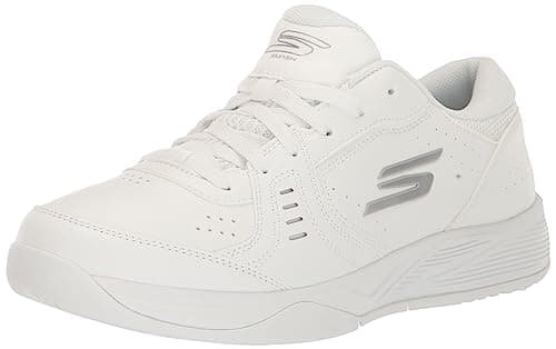 Image of Skechers Women's Viper Court Smash Trainers, White/Silver Synthetic, 5.5 UK