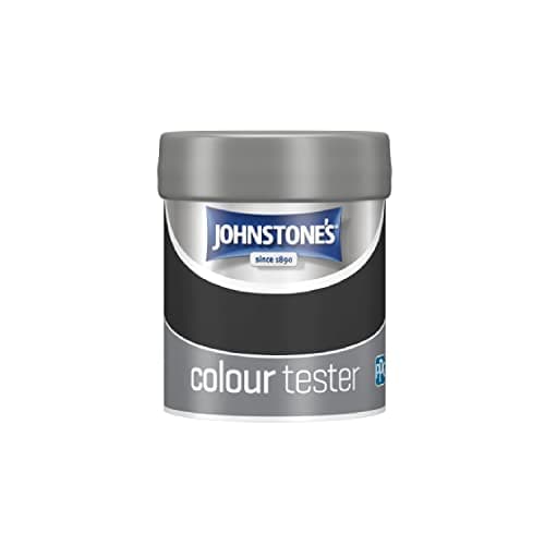 Image of Johnstone's - Black Wall & Ceiling Paint Tester Pots - Emulsion, Easy to Apply, Dries in 1-2 Hours - 75ml