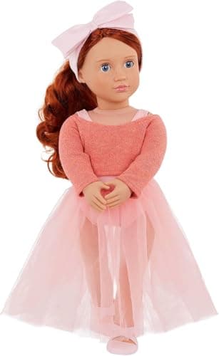 Image of Our Generation – 18-Inch Ballerina Doll – Lifelike Blue Eyes & Red Hair – Ballet Outfit & Hair Bow – Pretend Play 3+ Years – Aubrie