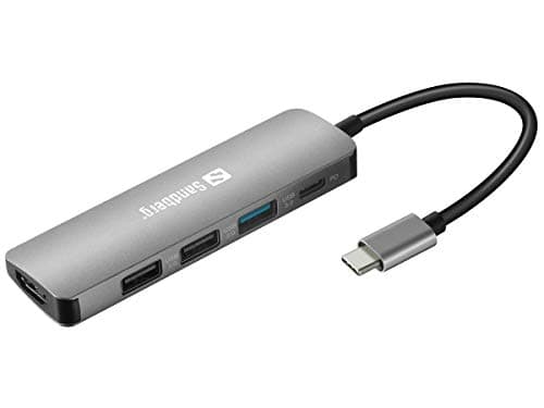 Image of Sandberg USB-C Dock | HDMI+3xUSB+PD 100W Hub | HDMI and USB 3.0 Port to USB-C Adapter | 2.0 and 3.0 USB to USB-C Hub | Power Throughput with USB-C | USB C Multiport Adapter