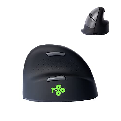 Image of R-Go HE Break Ergonomic Mouse, For big hands, With Anti-RSI Software, Silent click, Bluetooth 5.0, Prevention mouse arm/tennis arm, Vertical ergo mouse for Windows/Mac/Linux, 5 buttons, Black