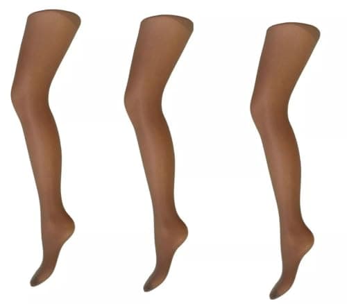 Image of Cindy Women's Ladder Resist Tights with Panel Gusset (3 Pair Pack) (X-Large (48"-54" Hip), Paloma Mink)