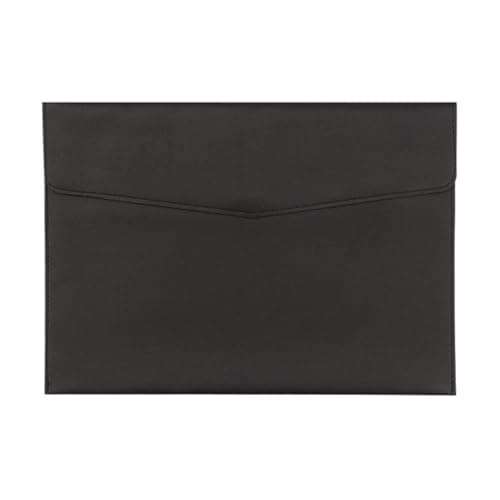 Image of Enwye Envelope Documents, A4 Leather File Folder, Portable Document Bag with Pockets, Travel Portfolio Bag Holder Organizer for Document Stationery Organizer (Black)