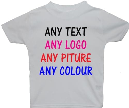 Image of Bespoke Personalised Design Your Own Wording Baby/Children T-Shirt/Tops - 3-6 Months - White