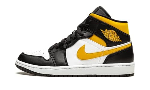 Image of Big Kid's Jordan 1 Retro High OG Volt Gold White/Black-Volt (575441 118) -, White/Pollen Rise/Black, 42 EU/ 12.5 UK