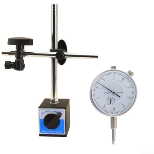 Image of Durashmall Magnetic Stand with Fine Adjustment for Dial Indicator 0-10mm Gauge V-Groove 60kg Holding Metal Inspection Tool(1set)
