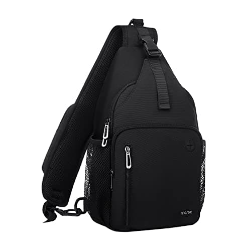 Image of MOSISO Sling Backpack Bag, Crossbody Shoulder Backpack Travel Hiking Daypack Chest Bag with Front Square Pocket&USB Charging Port, Black